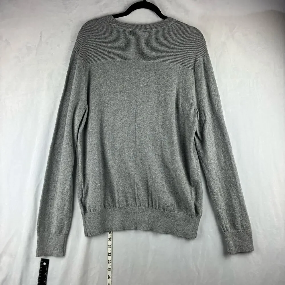 Banana Republic Cotton Cashmere Crew Neck Sweater Men's Large Grey Minimalist
